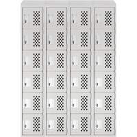 Assembled Clean Line Perforated Economy Lockers, 6 -tier, Bank of 4, 18" x 72" x 12", Steel - Anthony Steel Mfg. CLL4-121872-ST-PERF_A12