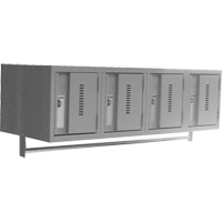 Wall Hung Lockers - Heavy Duty, Bank of 4, 18" x 12" x 12", Steel - Perfix Inc. 1-121814-4-A-9363