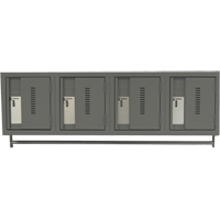 Wall Hung Lockers - Heavy Duty, Bank of 4, 18" x 12" x 12", Steel - Perfix Inc. 1-121814-4-A-9364