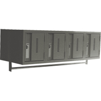 Wall Hung Lockers - Heavy Duty, Bank of 4, 18" x 12" x 12", Steel - Perfix Inc. 1-121814-4-A-9364