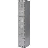 Lockers, 6 -tier, 12" x 18" x 72", Steel, Grey, Knocked Down - KLETON 
