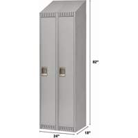Assembled Lockers, Bank of 2, 24" x 18" x 82", Steel, Grey, Rivet (Assembled) - KLETON 