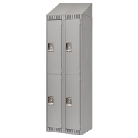 Assembled Lockers, 2 -tier, Bank of 2, 24" x 18" x 72", Steel, Grey, Rivet (Assembled) - KLETON 