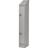 Assembled Lockers, 2 -tier, 12" x 18" x 72", Steel, Grey, Rivet (Assembled) - KLETON 