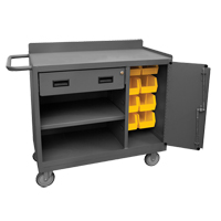 Armoire d'&eacute;tabli mobile, Acier Surface - Durham Manufacturing 2212A-BLP-8B-LU-95