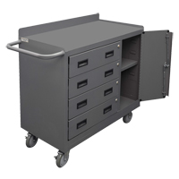 Mobile Workbench Cabinet, Steel Surface - Durham Manufacturing 2211A-LU-95