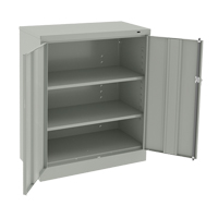 Counter High Cabinet, Steel, 2 Shelves, 42" H x 36" W x 18" D, Light Grey - Tennsco 1442-LGY