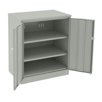 Deluxe Counter High Cabinet, Steel, 2 Shelves, 42" H x 36" W x 24" D, Light Grey - Tennsco 2442-LGY