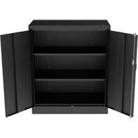 Standard Counter-High Cabinet, Steel, 2 Shelves, 42" H x 36" W x 18" D, Black - Tennsco 1442-BLK