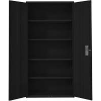 Hi-Boy Storage Cabinet, Steel, 4 Shelves, 72" H x 36" W x 18" D, Black - Perfix Inc. 94 R 22-18-9367