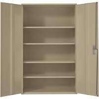 Armoire de rangement Hi-Boy tr&egrave;s large, Acier, 4 Tablettes, 72" h x 48" la x 24" P, Beige - Perfix Inc. 88 R 22-XL-9393