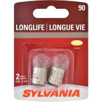90 Long Life Mini Automotive Bulb, Incandescent, 7.54 W, Off White - Sylvania 30169
