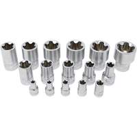 Jeu de douilles TORX EPR &agrave; 5 pans, 16 Morceaux, Prise de 1/2"/1/4"/3/8" - CTA Tools 1220