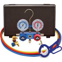 Automotive R134A 2-Way Manifold Gauge Set with 3-In-1 Side Mount Can Tap Valve - Mastercool 89660-PRO5