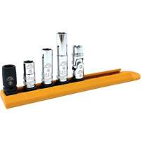 Chrome Finish Socket Set with Rail, 5 Pieces, 1/4" Drive Size - CTA Tools 6535