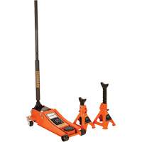 Cric de service &agrave; profil bas avec chandelles de s&eacute;curit&eacute;, 3 tonne(s) Capacit&eacute;, 2-19/20" Abaiss&eacute;e, 19-9/10" &eacute;lev&eacute;e, Hydraulique &agrave; main - Strongarm 030618
