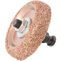 Roue de tamponnage et d'abrasion en carbure de tungst&egrave;ne avec adaptateur hexagonal pour tampon de pneu &agrave; basse vitesse, Diam&egrave;tre 2-3/5", 4,5" lo, 4" la, Hauteur 1,1" - Steelman SLP9305A