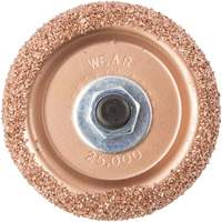 Roue de tamponnage et d'abrasion en carbure de tungst&egrave;ne avec adaptateur hexagonal pour tampon de pneu &agrave; basse vitesse, Diam&egrave;tre 2-3/5", 4,5" lo, 4" la, Hauteur 1,1" - Steelman SLP9305A