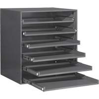 Compartment Box Cabinet, Steel, 6 Slots, 20-5/16" W x 15-15/16" D x 21-7/8" H, Grey - Durham Manufacturing 321B-95