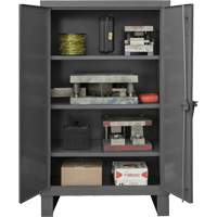 Extra Heavy-Duty Cabinet, Steel, 3 Shelves, 66" H x 60" W x 24" D, Grey - Durham Manufacturing HDC-246066-3S95