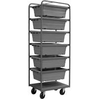 R&acirc;telier mobile, &agrave; deux c&ocirc;t&eacute;s, 6 bacs, 26" la x 18" p x 74" h - Durham Manufacturing TBR-183072-6-5PO-95