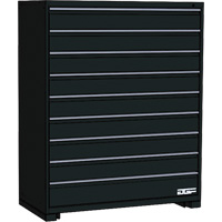 Armoire &agrave; tiroirs modulaire, 9 tiroirs, 48" la x 24" p x 60" h, Noir - AGF Brome CF27-482460C4-440-BK