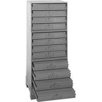 Armoire de rangement modulaire avec tiroirs, Acier, 12 tiroirs, 20-3/8" x 16" x 60-1/8", Gris - Durham Manufacturing 