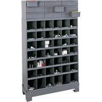 Unit&eacute; de stockage modulaire pour petites pi&egrave;ces, Acier, 18 tiroirs, 33-3/4" x 12-1/4" x 58-5/8", Gris - Durham Manufacturing 