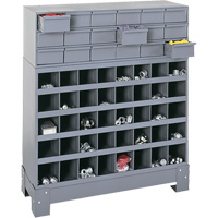 Unit&eacute; de stockage modulaire pour petites pi&egrave;ces, Acier, 18 tiroirs, 33-3/4" x 12-1/4" x 40-1/2", Gris - Durham Manufacturing 