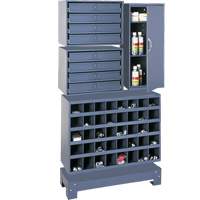 Unit&eacute; de stockage modulaire pour petites pi&egrave;ces, Acier, 8 tiroirs, 33-3/4" x 12-1/4" x 59-5/8", Gris - Durham Manufacturing 