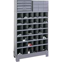 Unit&eacute; de stockage modulaire pour petites pi&egrave;ces, Acier, 13 tiroirs, 33-3/4" x 12-1/4" x 59", Gris - Durham Manufacturing 