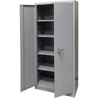 Armoire de rangement, Acier, 4 Tablettes, 66" h x 30" la x 15" P, Gris - KLETON 