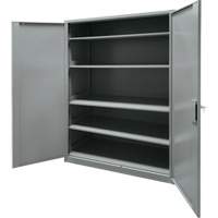 Armoire de rangement, Acier, 4 Tablettes, 78" h x 48" la x 24" P, Gris - KLETON 