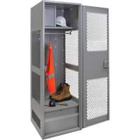 Gear Locker with Door, Steel, 24" W x 18" D x 72" H, Grey - KLETON 