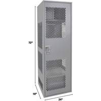 Gear Locker with Door, Steel, 24" W x 18" D x 72" H, Grey - KLETON 