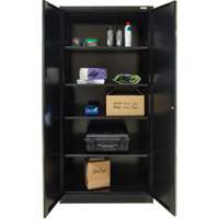 Armoire de rangement Hi-Boy, Acier, 4 Tablettes, 72" h x 36" la x 18" P, Noir - KLETON 