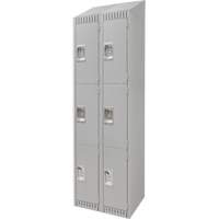 Casiers, 3 niveaux, Bloc de 2, 24" x 18" x 82", Acier, Gris, D&eacute;mont&eacute; - KLETON 