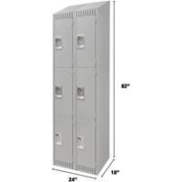 Casiers, 3 niveaux, Bloc de 2, 24" x 18" x 82", Acier, Gris, D&eacute;mont&eacute; - KLETON 