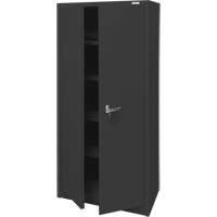 Armoire d'entreposage, Acier, 4 Tablettes, 66" h x 30" la x 15" P, Noir - KLETON 