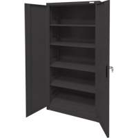 Armoire d'entreposage, Acier, 4 Tablettes, 78" h x 36" la x 24" P, Noir - KLETON 
