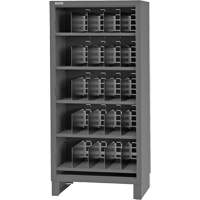 Armoire robuste &agrave; façade ouverte avec s&eacute;parateurs, Acier, 0 tiroirs, 36" x 24" x 78", Gris - Durham Manufacturing 3702-5S-ND-95