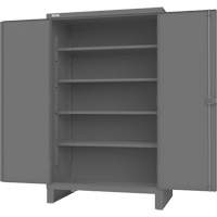 Armoire avec portes encastr&eacute;es en panneau perfor&eacute;, Acier, 4 Tablettes, 78" h x 48" la x 30" P, Gris - Durham Manufacturing HDC-304878-4S95