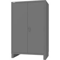 Armoire avec portes encastr&eacute;es en panneau perfor&eacute;, Acier, 4 Tablettes, 78" h x 48" la x 30" P, Gris - Durham Manufacturing HDC-304878-4S95