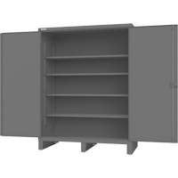Armoire avec portes encastr&eacute;es, Acier, 4 Tablettes, 78" h x 60" la x 30" P, Gris - Durham Manufacturing HDC-306078-4S95