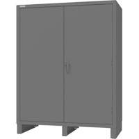 Armoire avec portes encastr&eacute;es, Acier, 4 Tablettes, 78" h x 60" la x 30" P, Gris - Durham Manufacturing HDC-306078-4S95