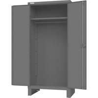Armoire avec barre de suspension et portes encastr&eacute;es standards , Acier, 78" h x 36" la x 24" P, Gris - Durham Manufacturing HDCHB-243678-1S95