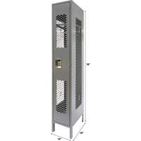Vented Lockers, 12" x 18" x 78", Steel, Grey, Knocked Down, Perforated - KLETON 