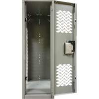 Vented Lockers, 2 -tier, 12" x 18" x 88", Steel, Grey, Knocked Down, Perforated - KLETON 