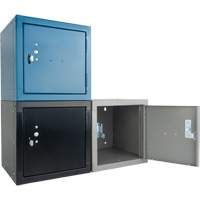 Stackable Cube Locker, 12" x 12" x 12", Steel, Grey, Knocked Down - KLETON 