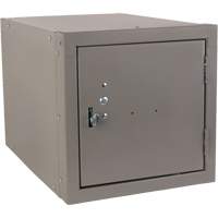 Stackable Cube Locker, 12" x 18" x 12", Steel, Grey, Knocked Down - KLETON 